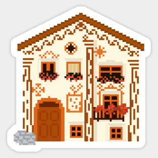 Flowery Cottage Pixel Art Sticker